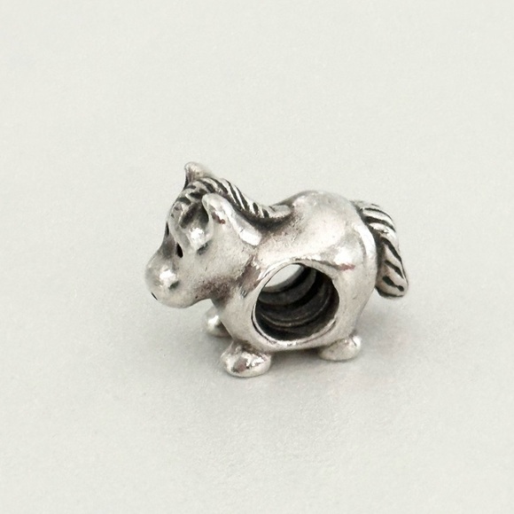 Pandora Sterling Silver Pony Horse Farm Animal Retired Bead Charm - Picture 2 of 7